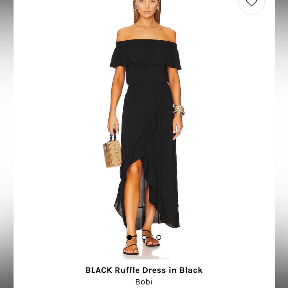 From Revolve/Bobi - Black ruffle dress in black - never worn before